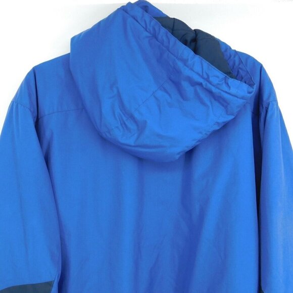 Free Tech Coat Mens Sz XL 46-48 Navy Blue Removeable Hood Medium Weight Pockets - Picture 6 of 9